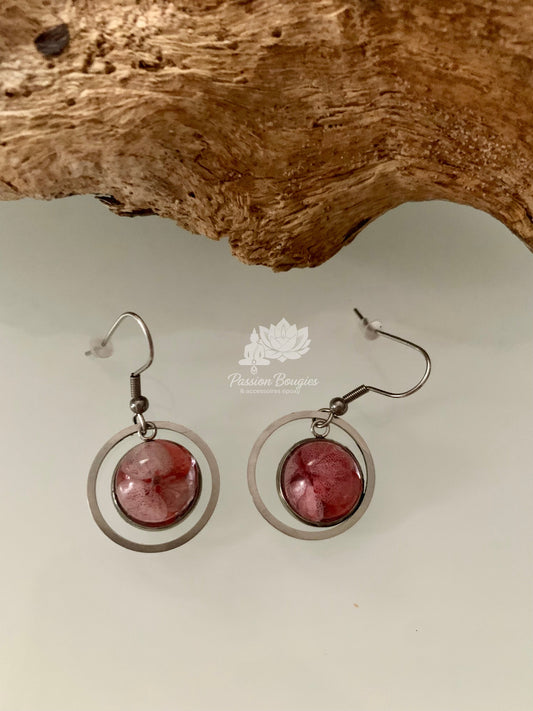 Boucles d’oreilles hortensia