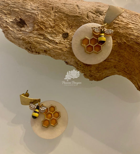 Boucles d’oreilles nid d’abeille