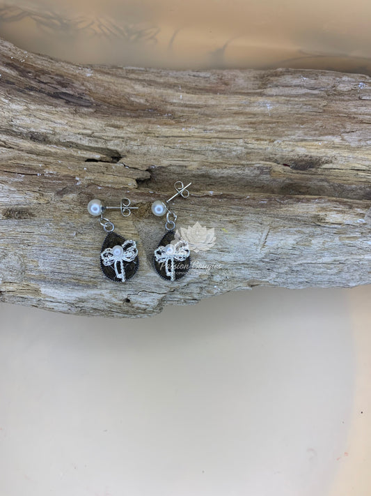 Boucles d’oreilles noeud perlé