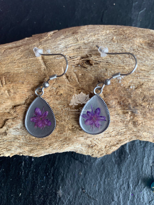 Boucles d’oreilles pendantes azalée