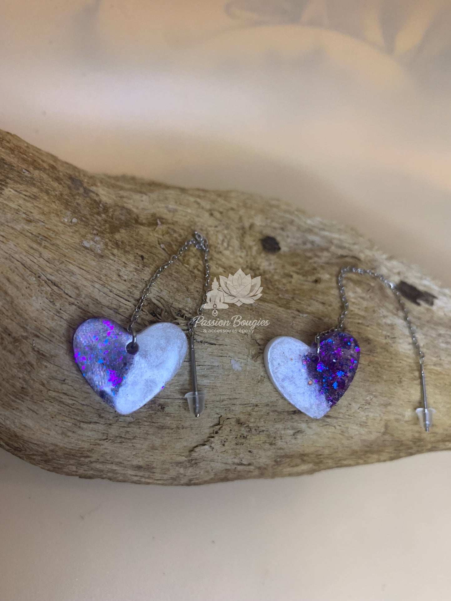 Boucles d’oreilles pendantes cœurs