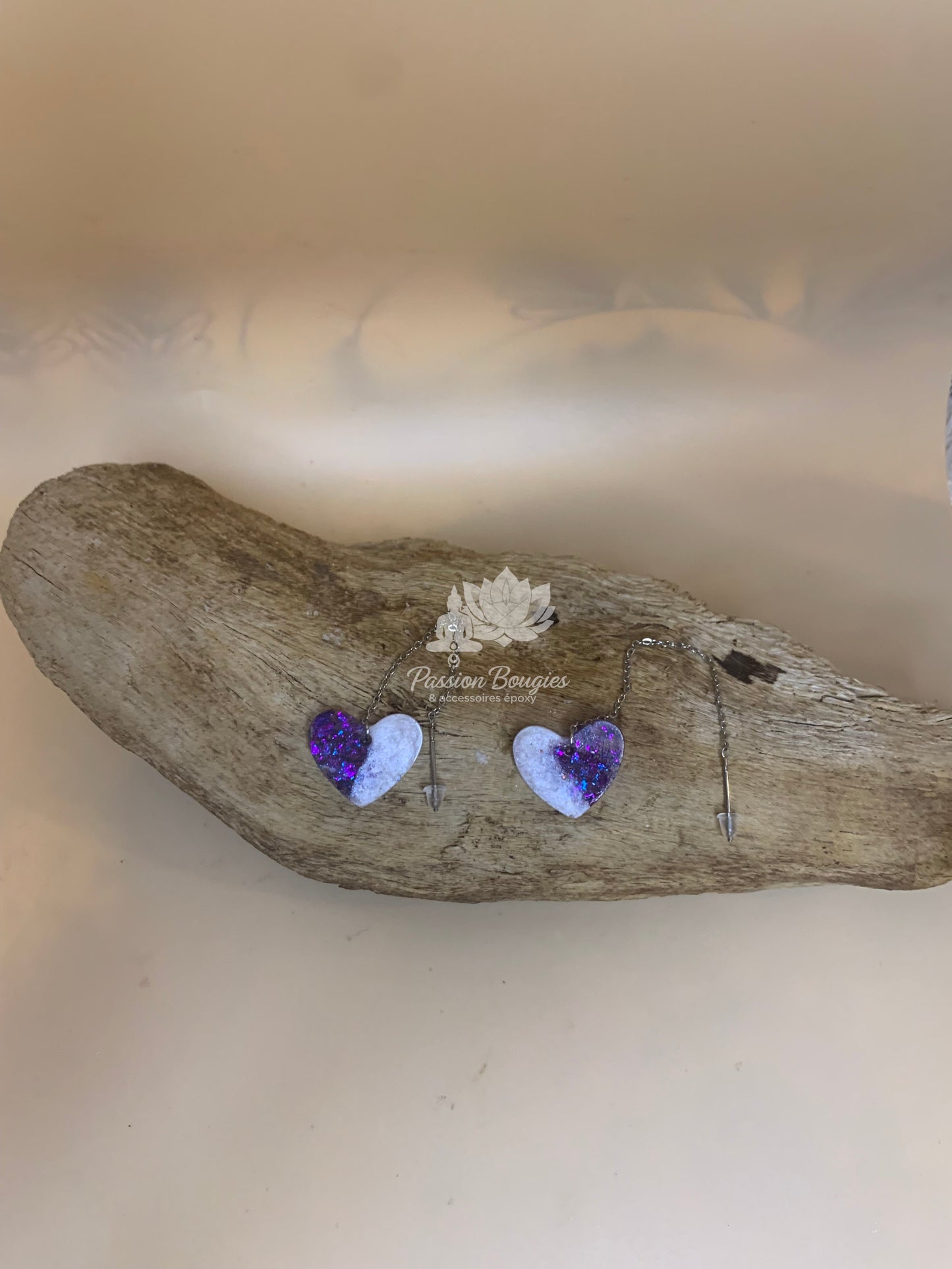 Boucles d’oreilles pendantes cœurs