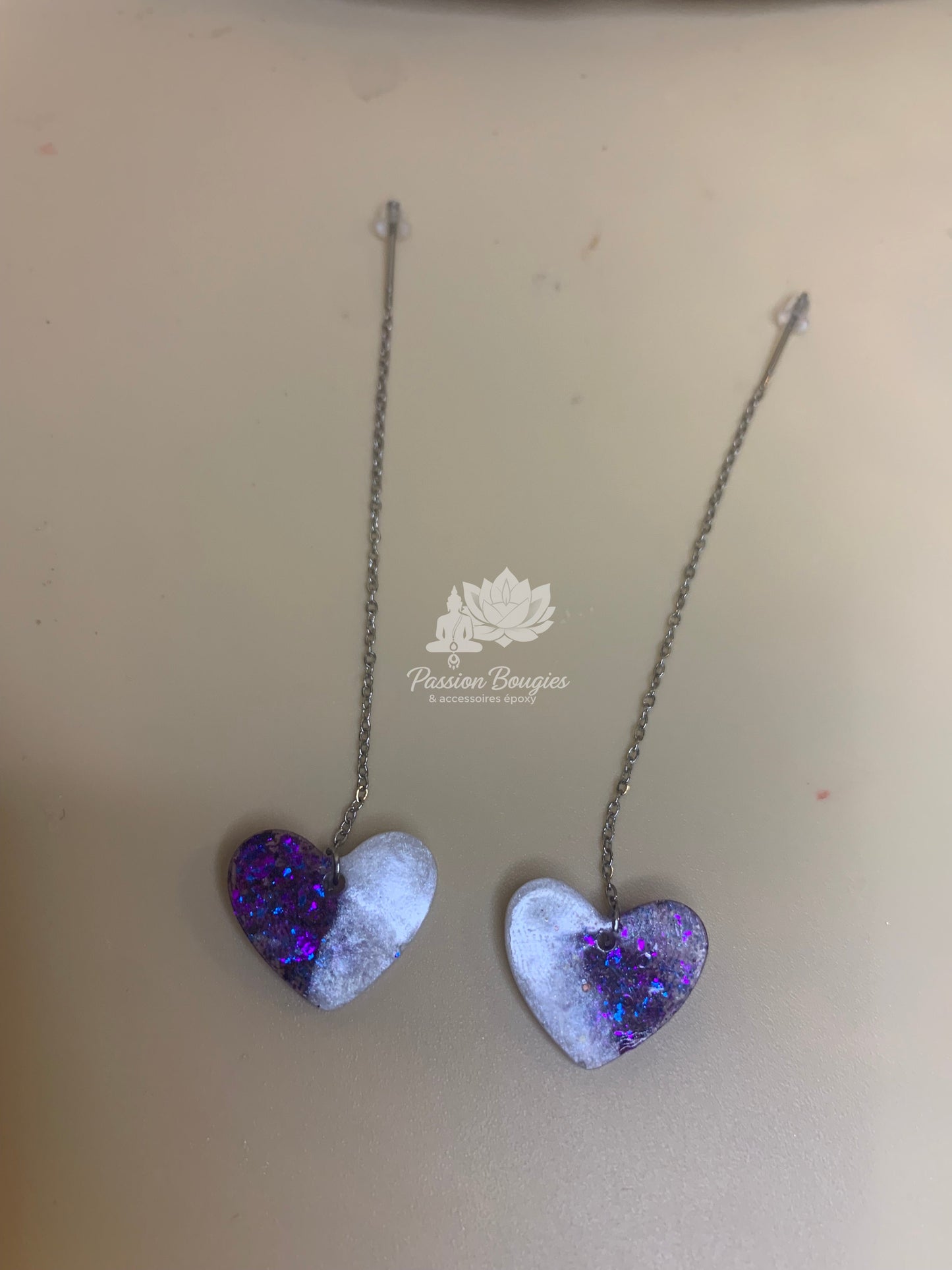 Boucles d’oreilles pendantes cœurs