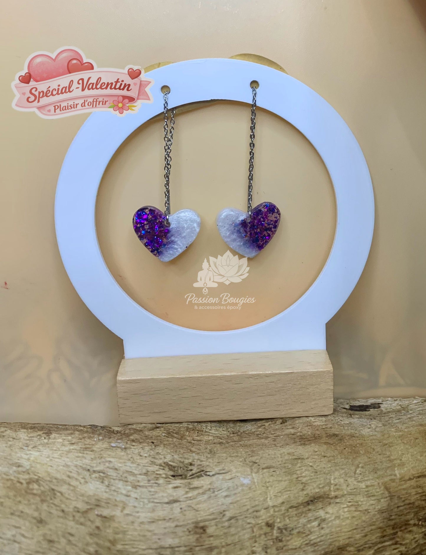 Boucles d’oreilles pendantes cœurs