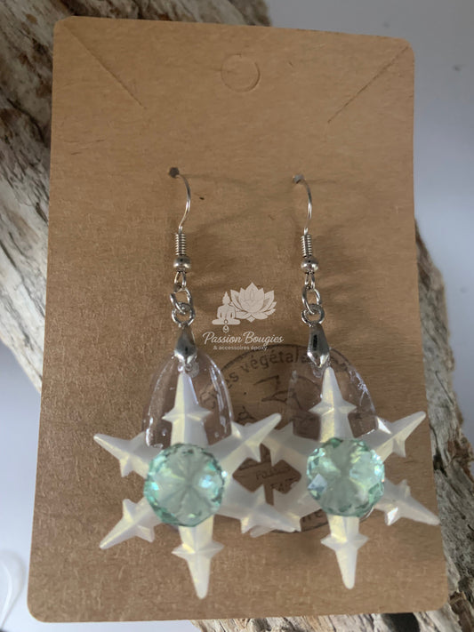 Boucles d’oreilles pendantes flocons de Noël 3