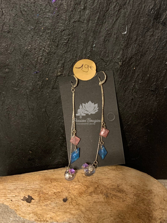 Boucles d’oreilles pendantes multi strass