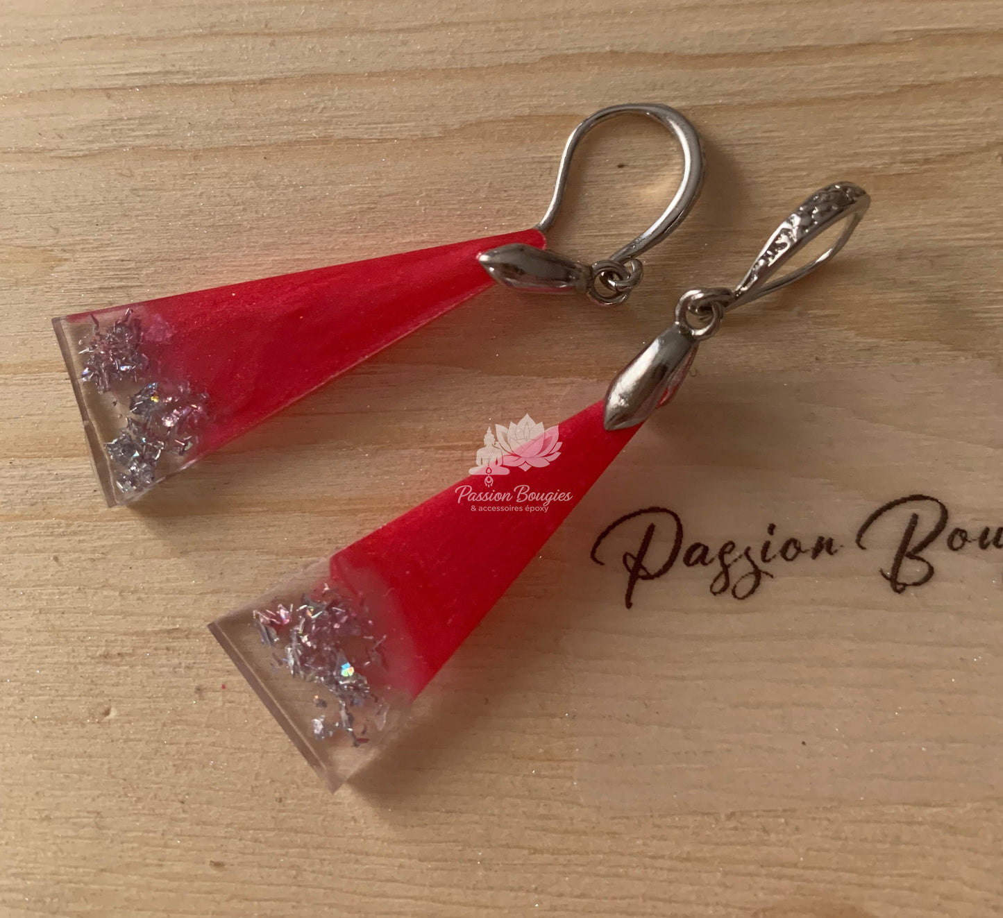 Boucles d’oreilles pendantes triangle dégradé 2