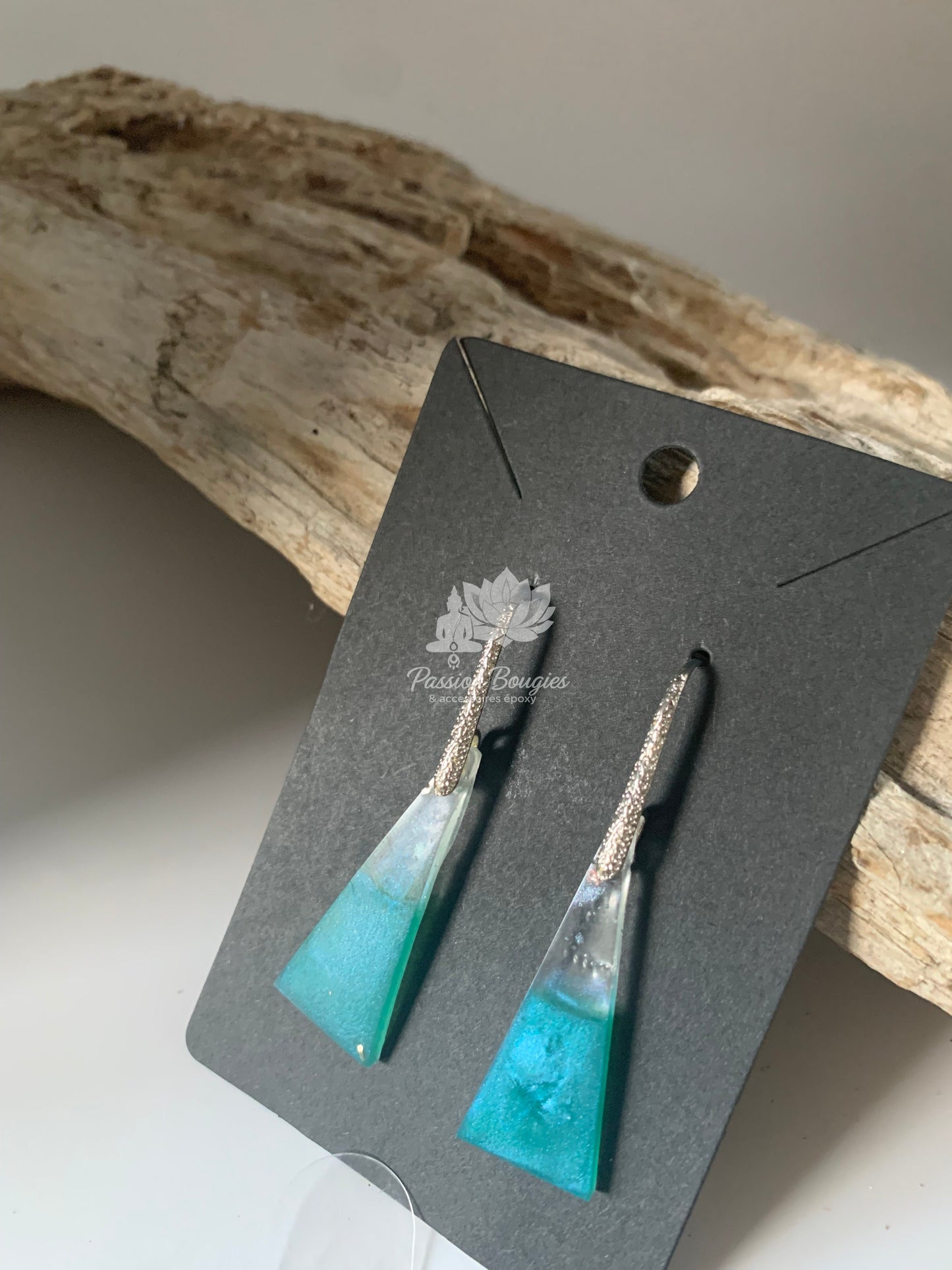 Boucles d’oreilles pendantes triangle dégradé