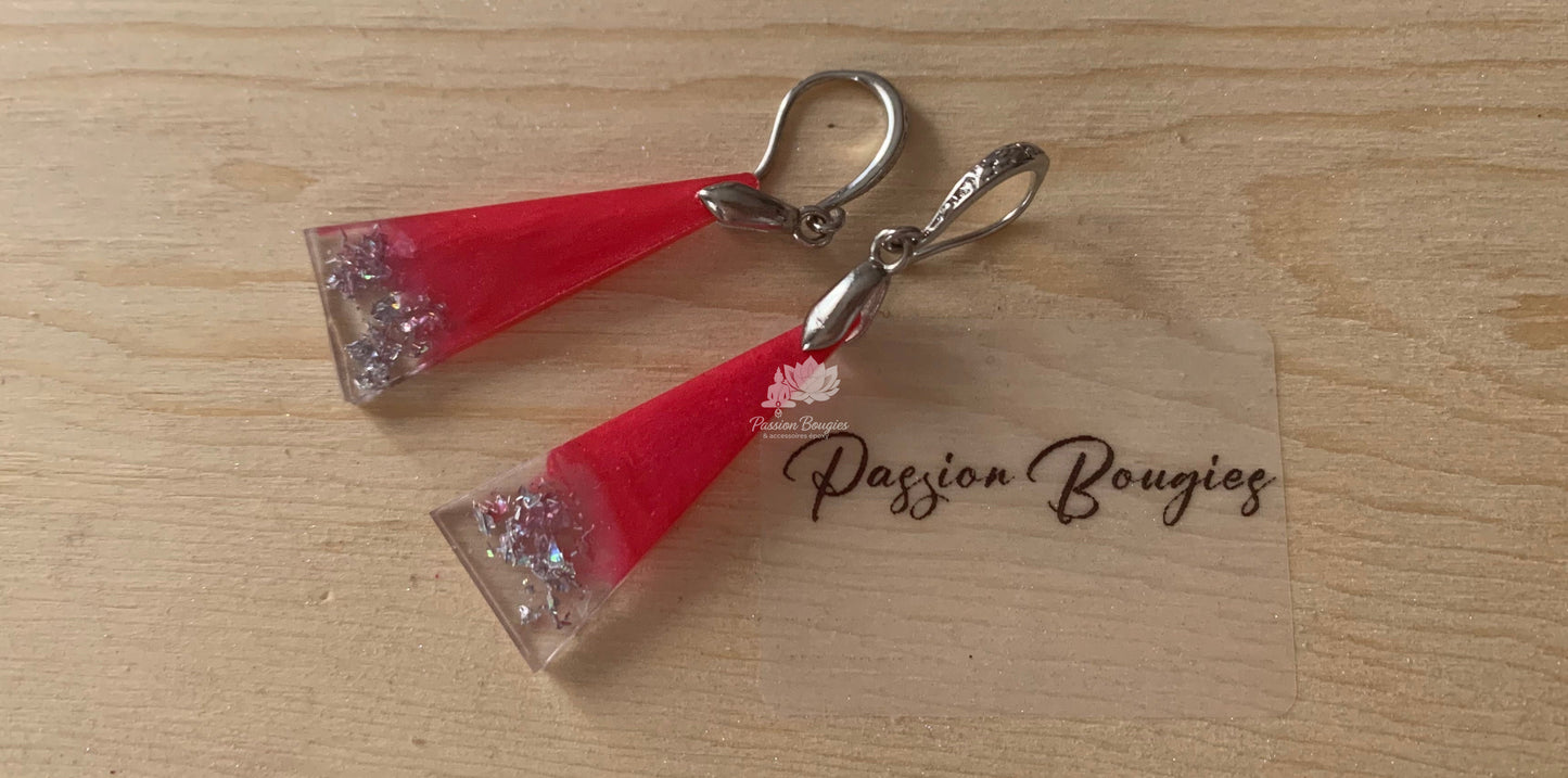 Boucles d’oreilles pendantes triangle dégradé 2