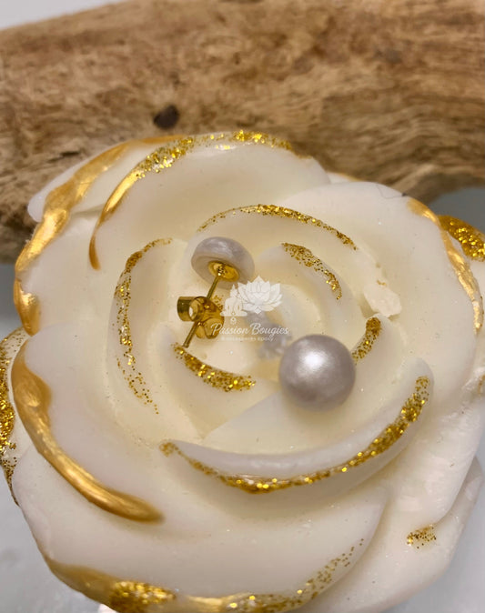 Boucles d’oreilles simple ronde nacre