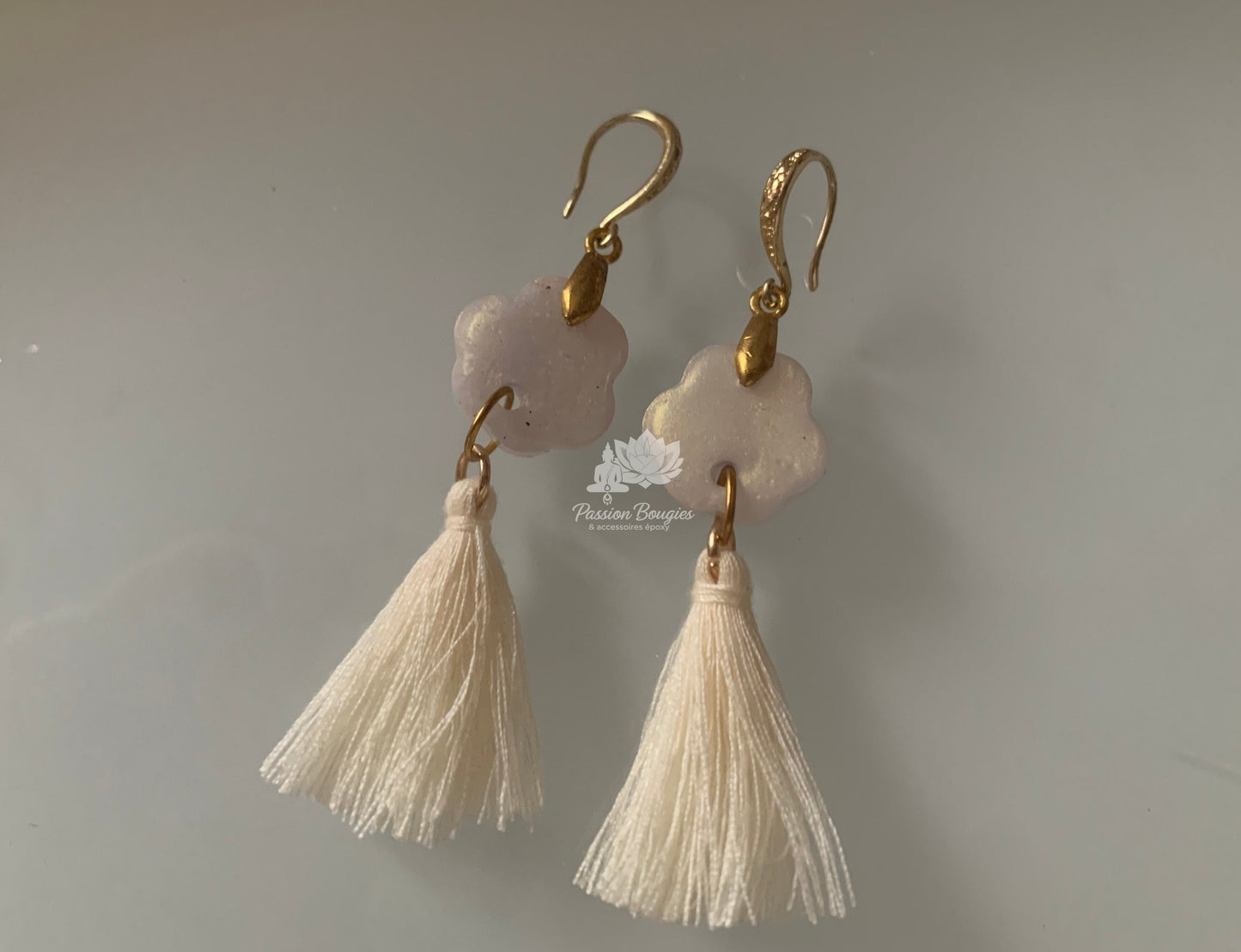 Boucles d’oreilles trèfle nacré