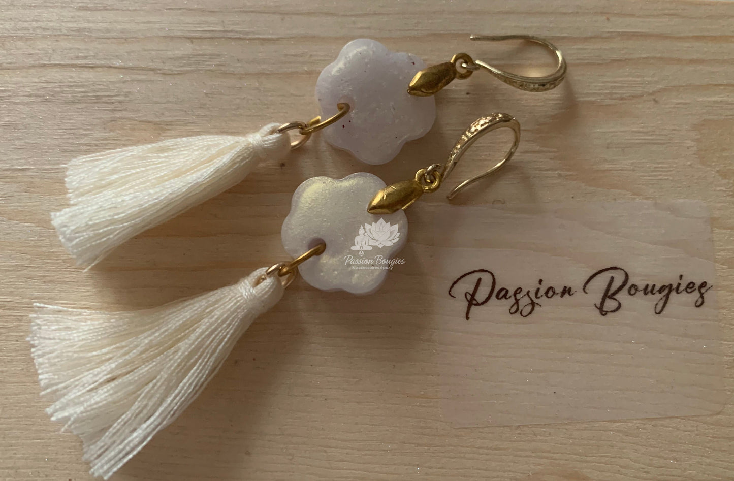 Boucles d’oreilles trèfle nacré