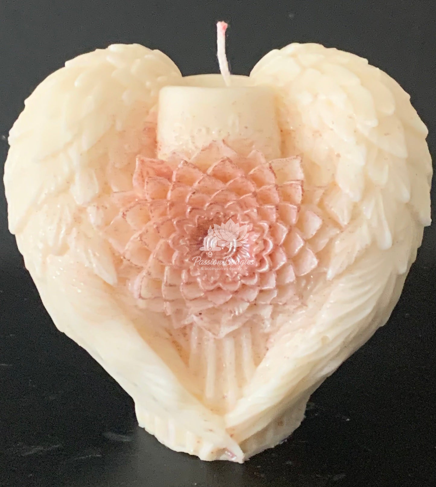 Bougie ailes d’anges florales