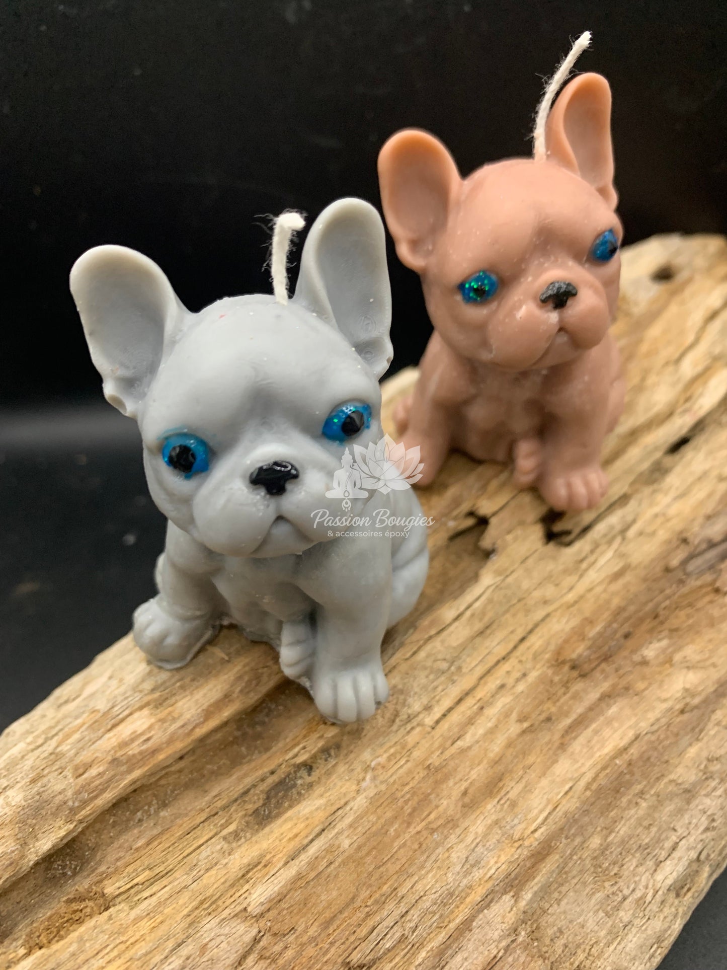 Bougie bouledogue moyen assis