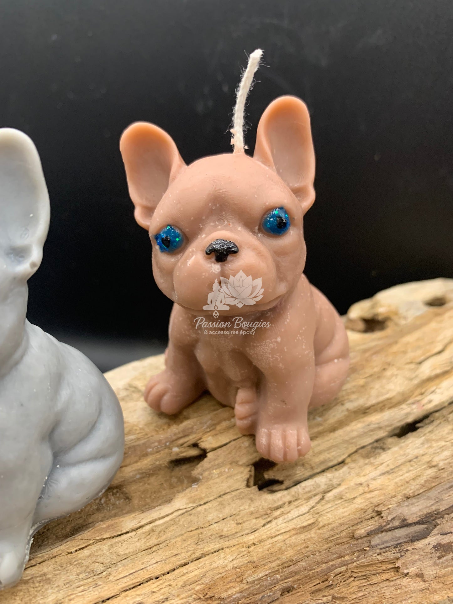 Bougie bouledogue moyen assis