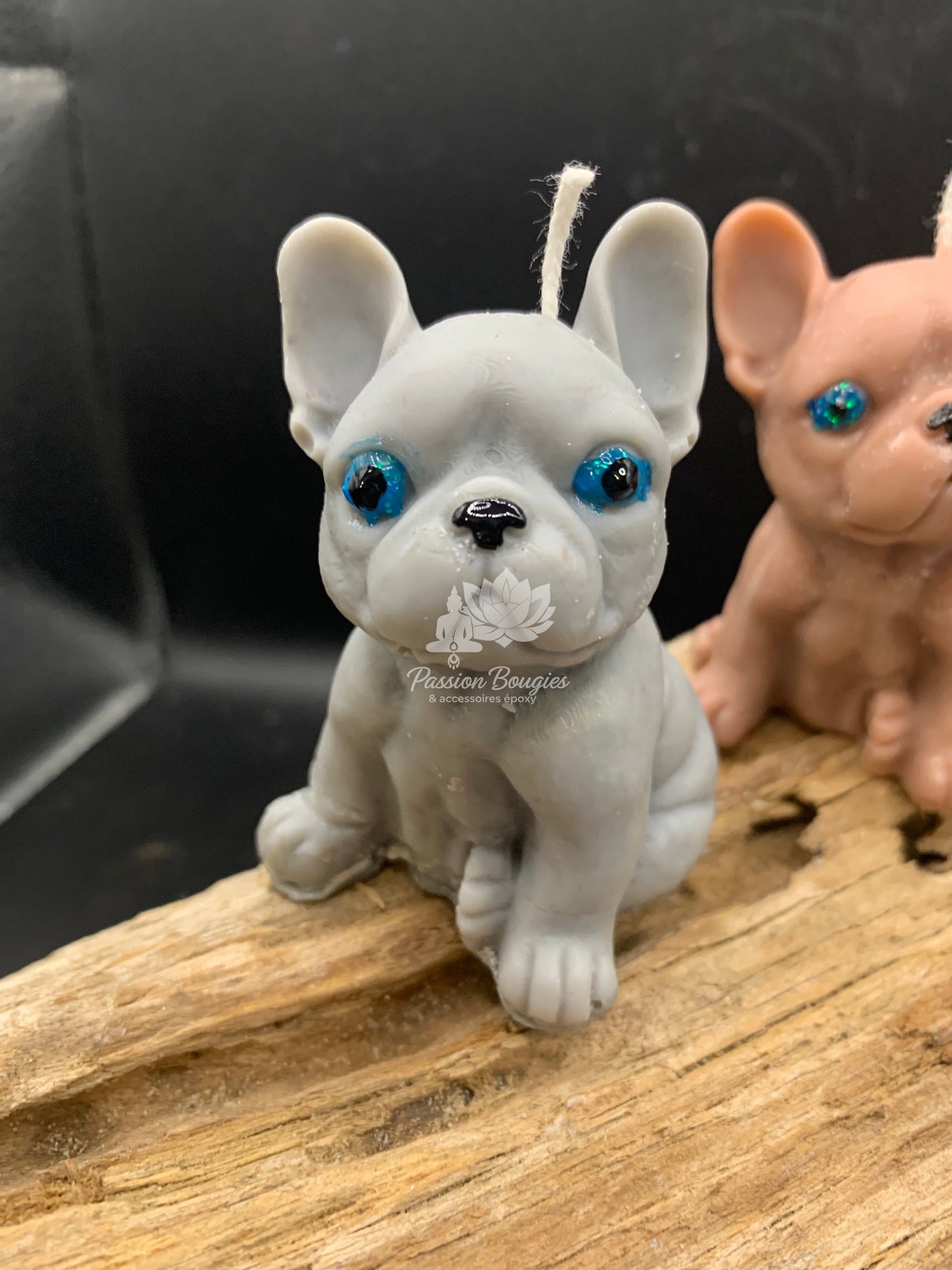 Bougie bouledogue moyen assis