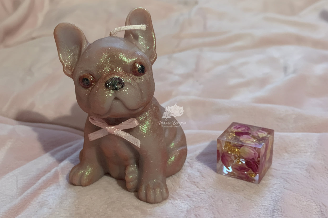 Bougie bouledogue moyen assis
