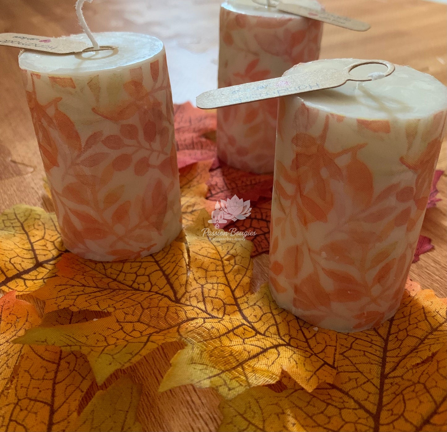 Bougie cylindrique automnale