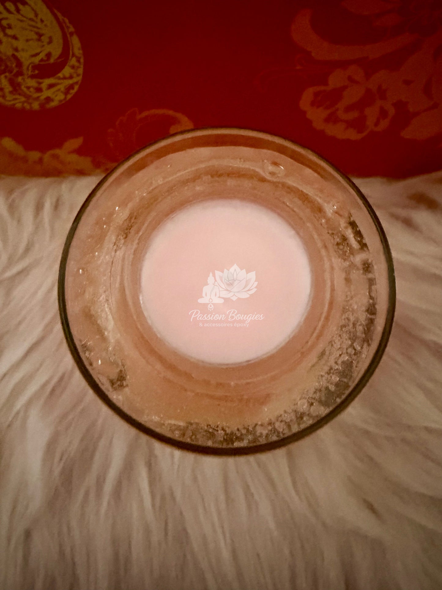 Bougie pailletée « la rose » gelée cristal