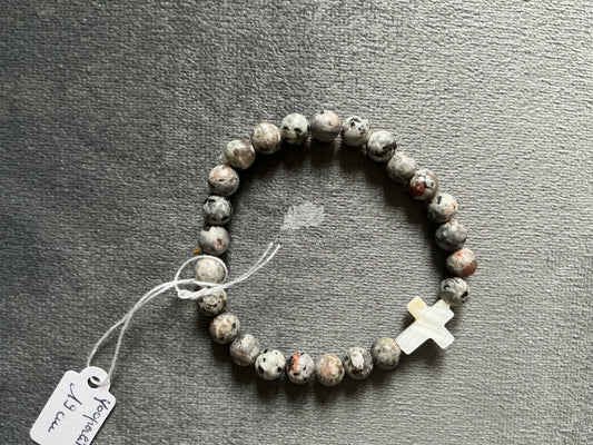 Bracelet en yooperlite, sigle croix