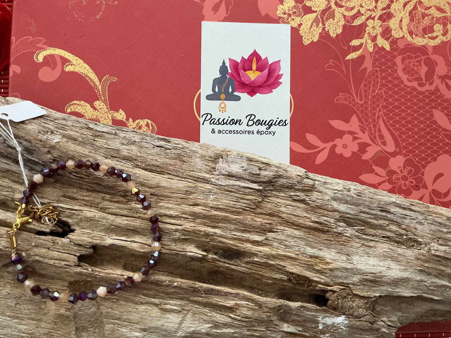 Bracelet cristal rouge grenat