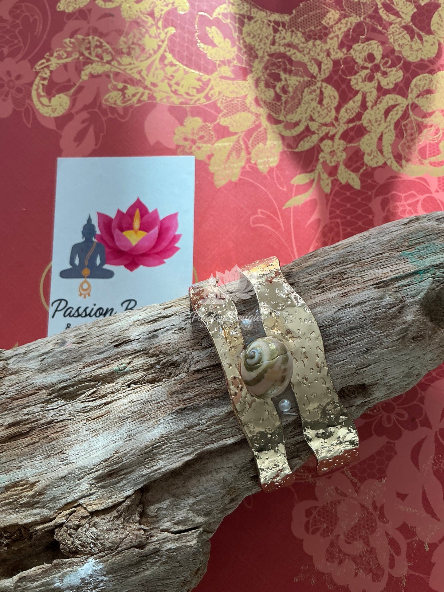 Bracelet grand jonc -  coquillage