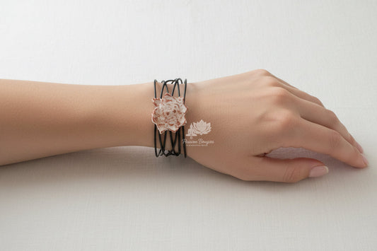 Bracelet grand jonc - fleur