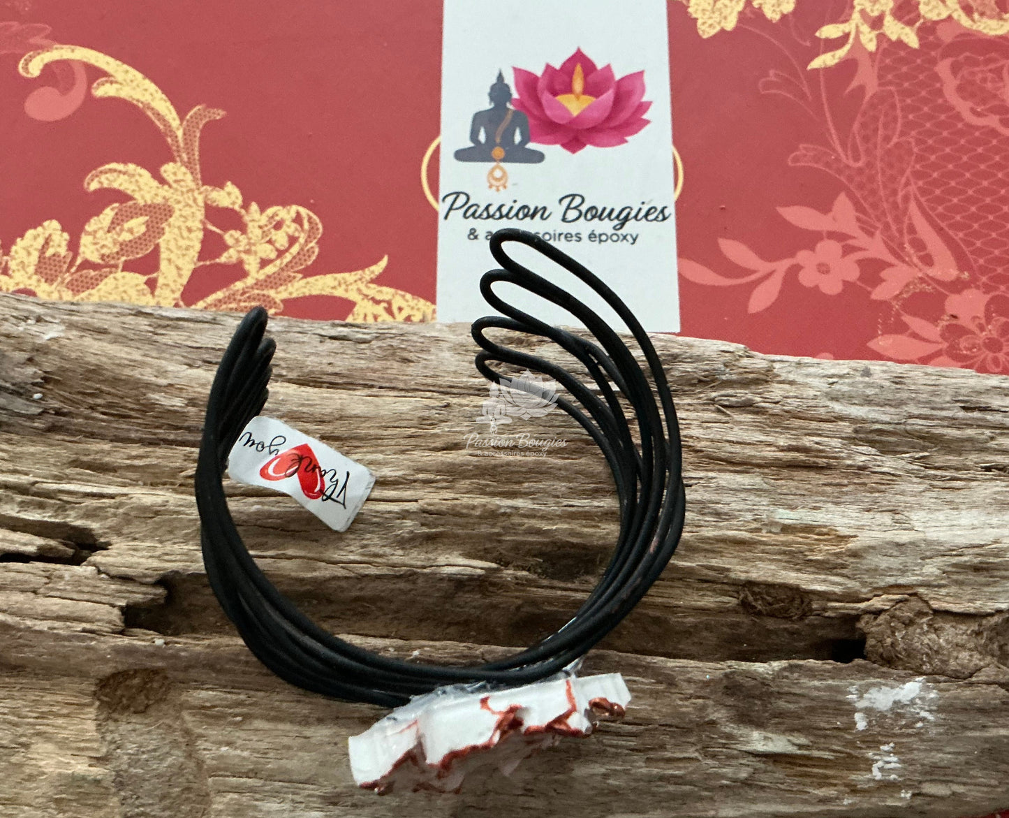 Bracelet grand jonc - fleur
