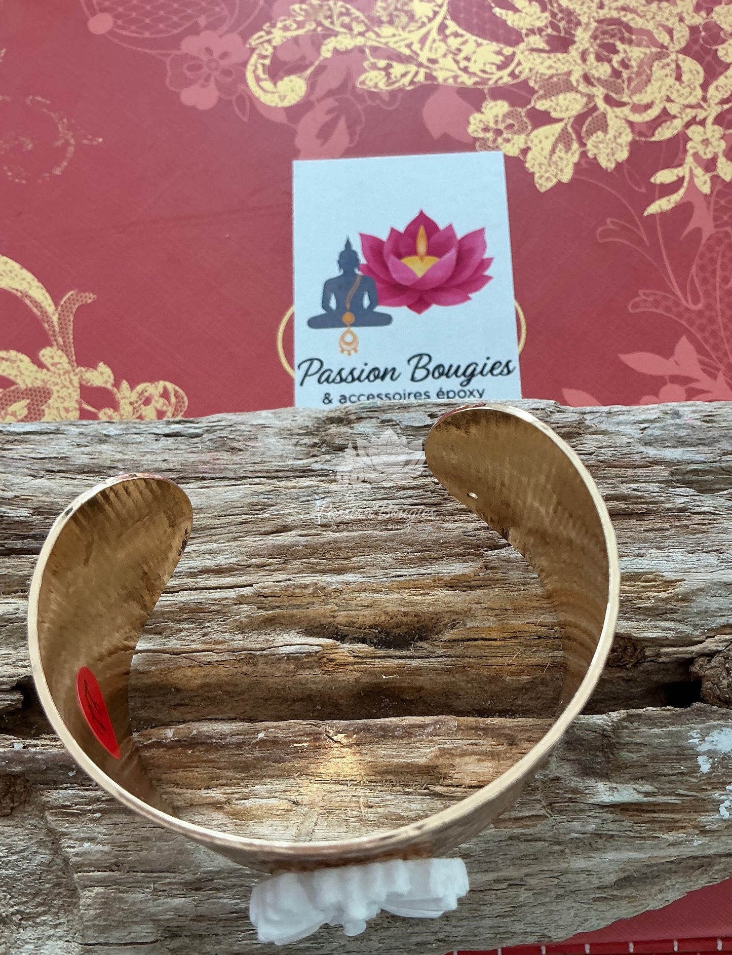 Bracelet grand jonc -  fleur marguerite
