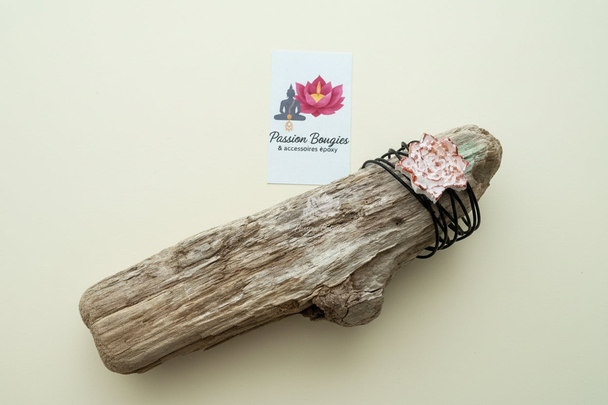 Bracelet grand jonc - fleur