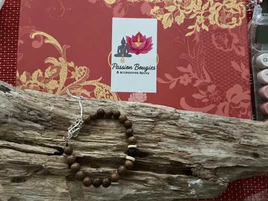 Bracelet homme en perles de bois