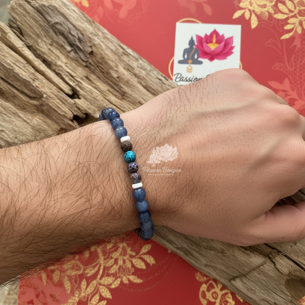 Bracelet homme en pierres de sodalite