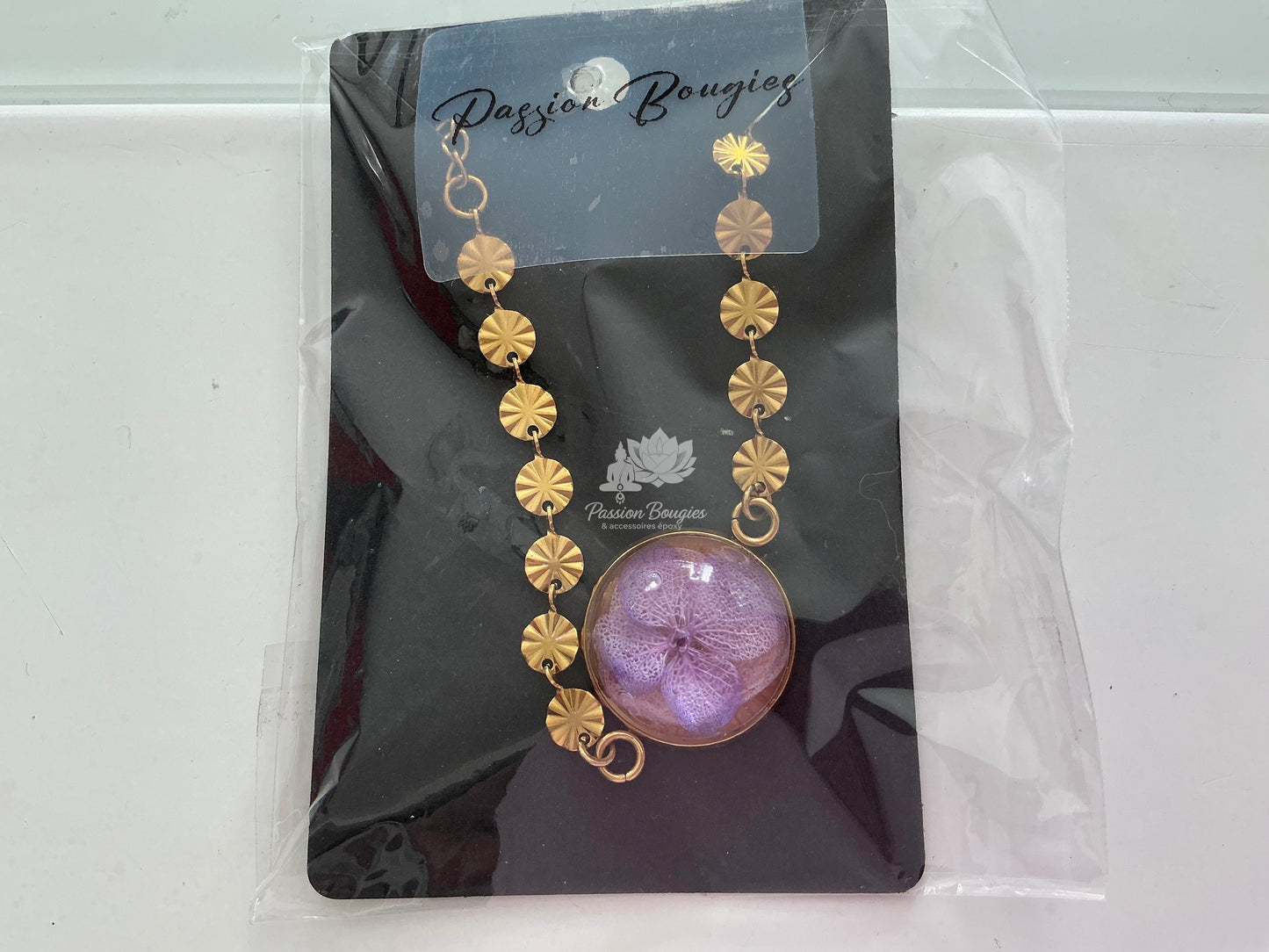 Bracelet hortensia prune ou mauve
