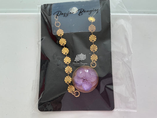 Bracelet hortensia prune ou mauve
