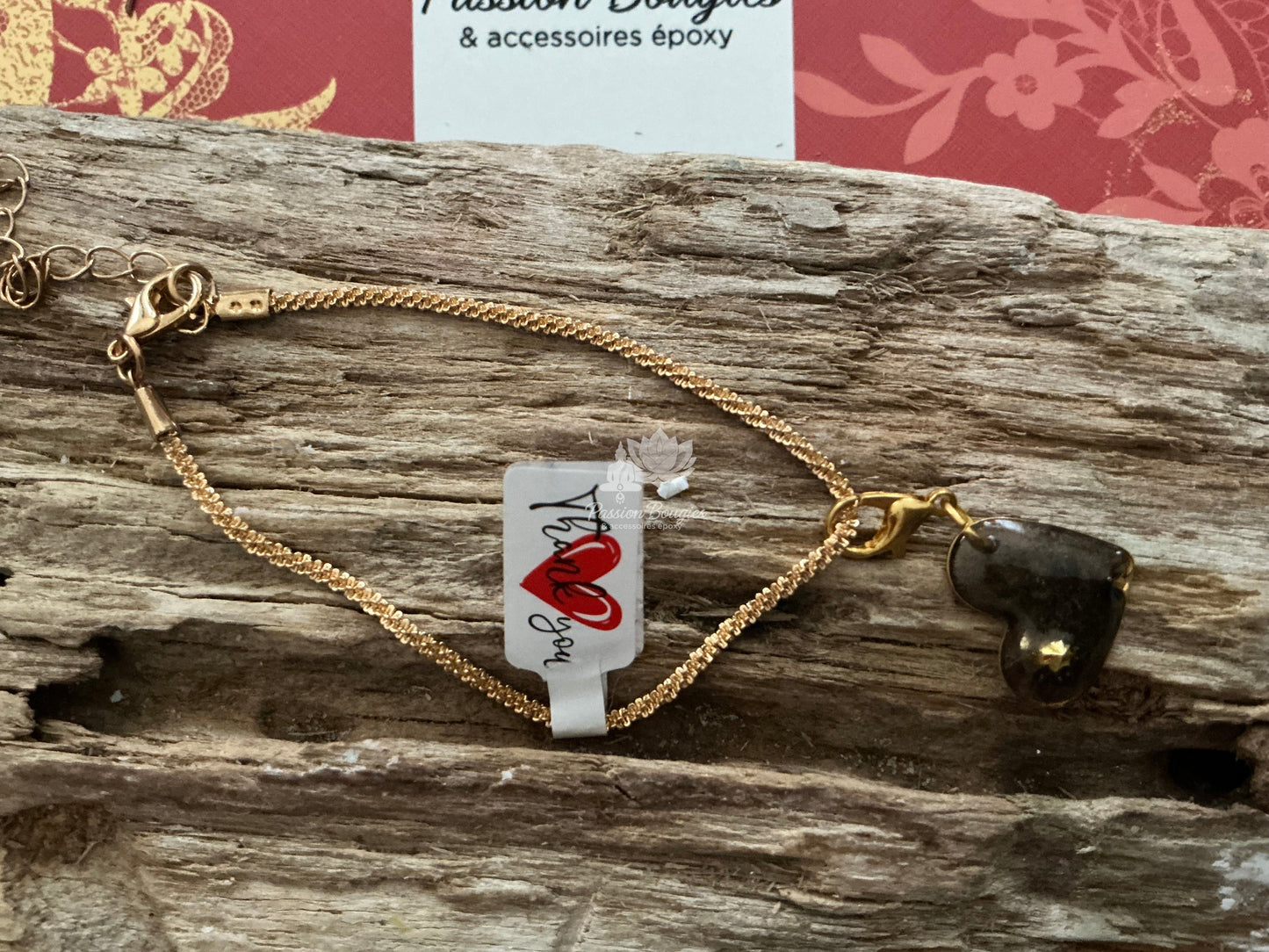 Bracelet en maille avec charm cœur