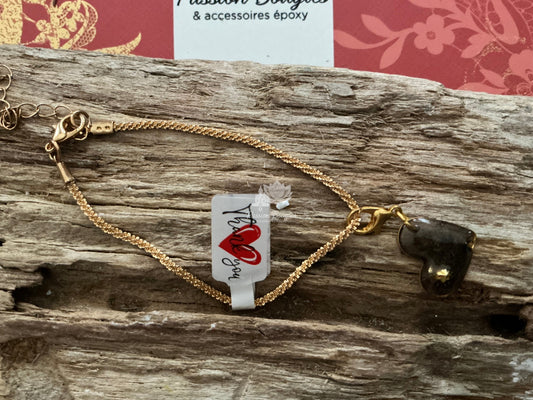 Bracelet en maille avec charm cœur