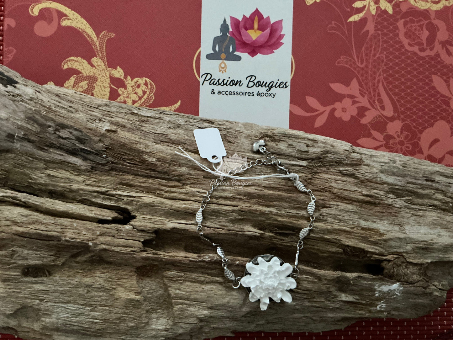 Bracelet maille feuille - fleur ,