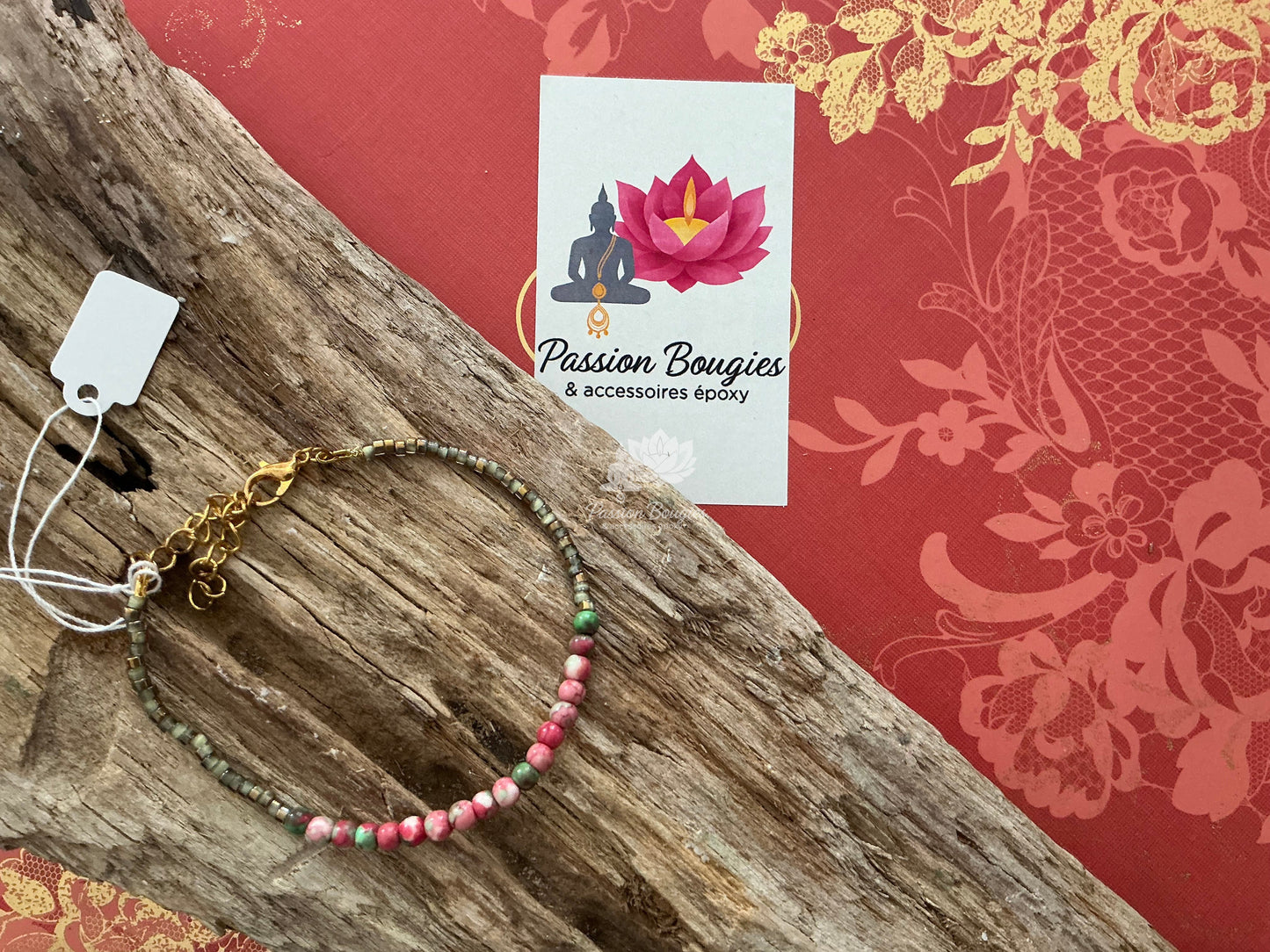 Bracelet en pierres de rhodonite