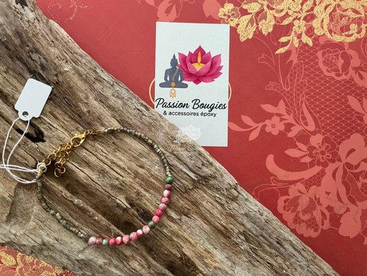Bracelet en pierres de rhodonite