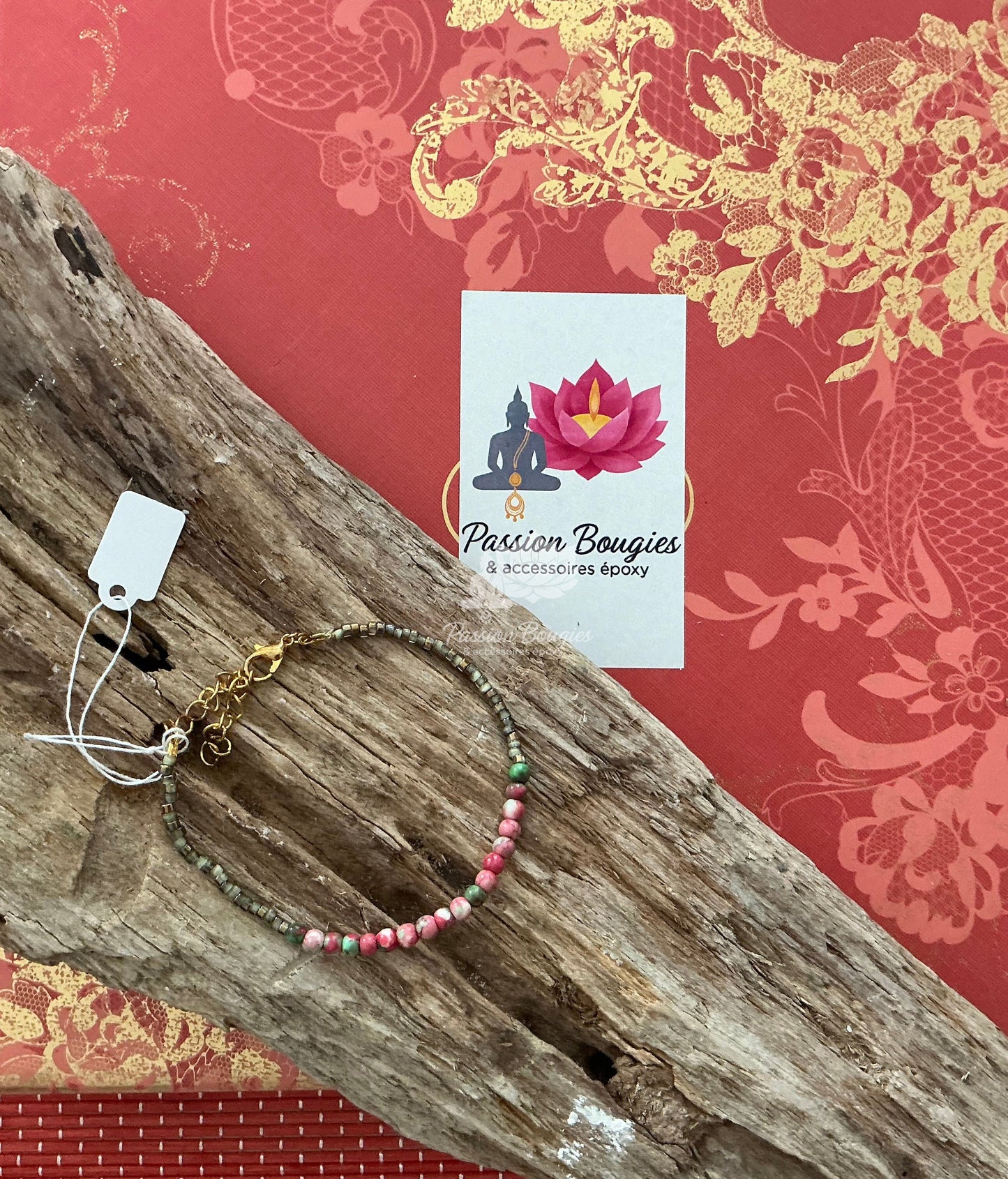 Bracelet en pierres de rhodonite