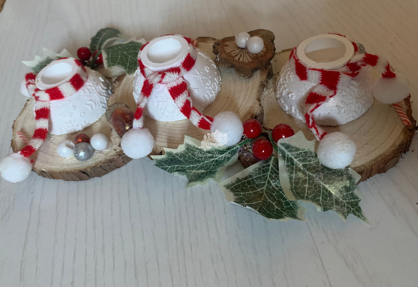 Centre de table boules de Noël écharpes