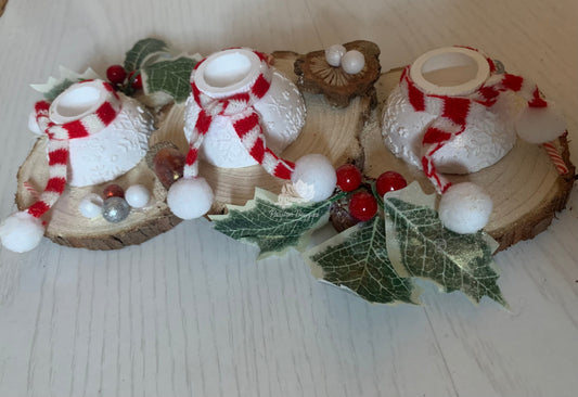 Centre de table boules de Noël écharpes