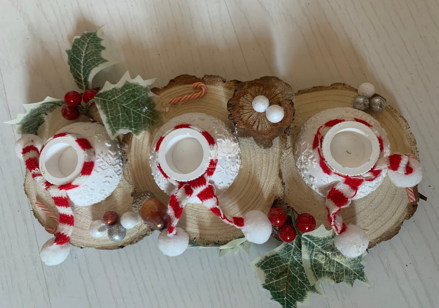 Centre de table boules de Noël écharpes