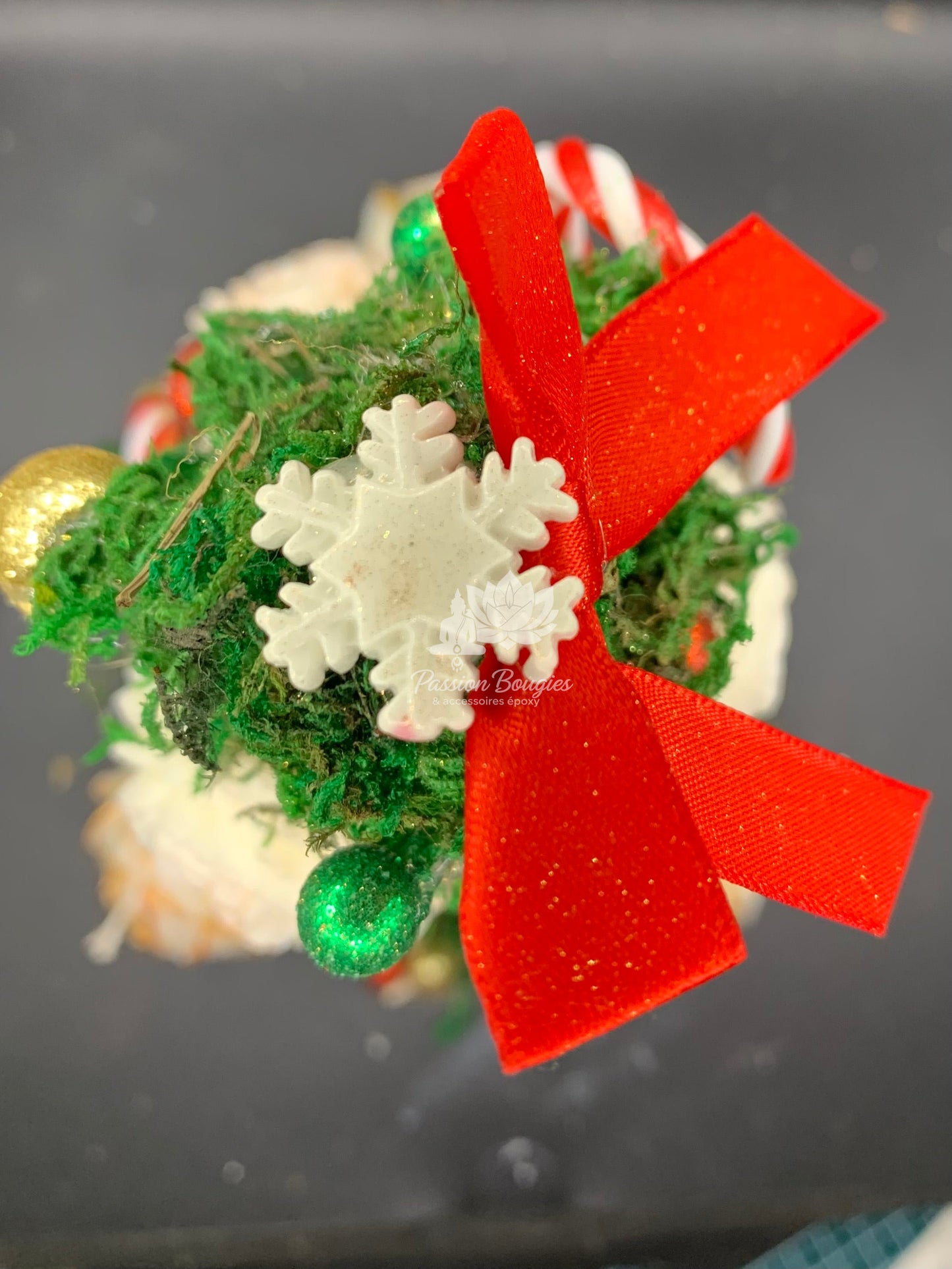 Centre de table sapin de Noël avec bougies