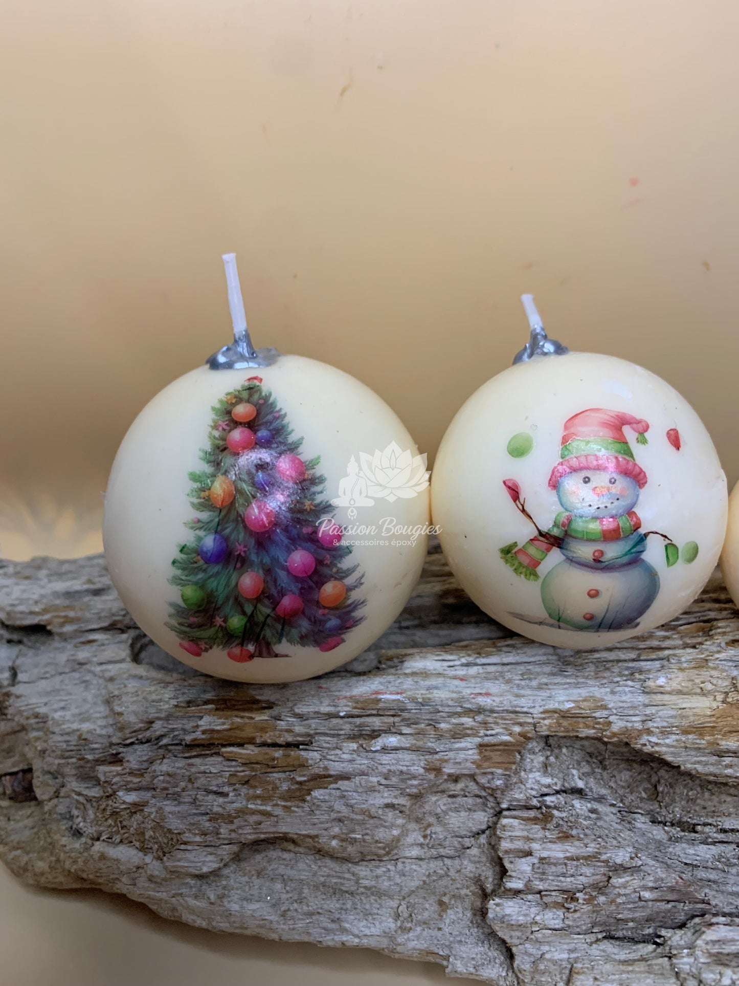 Coffret de Bougies boule de Noël décorée