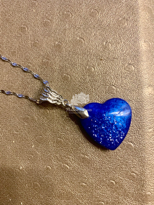 Collier «cœur bleu »