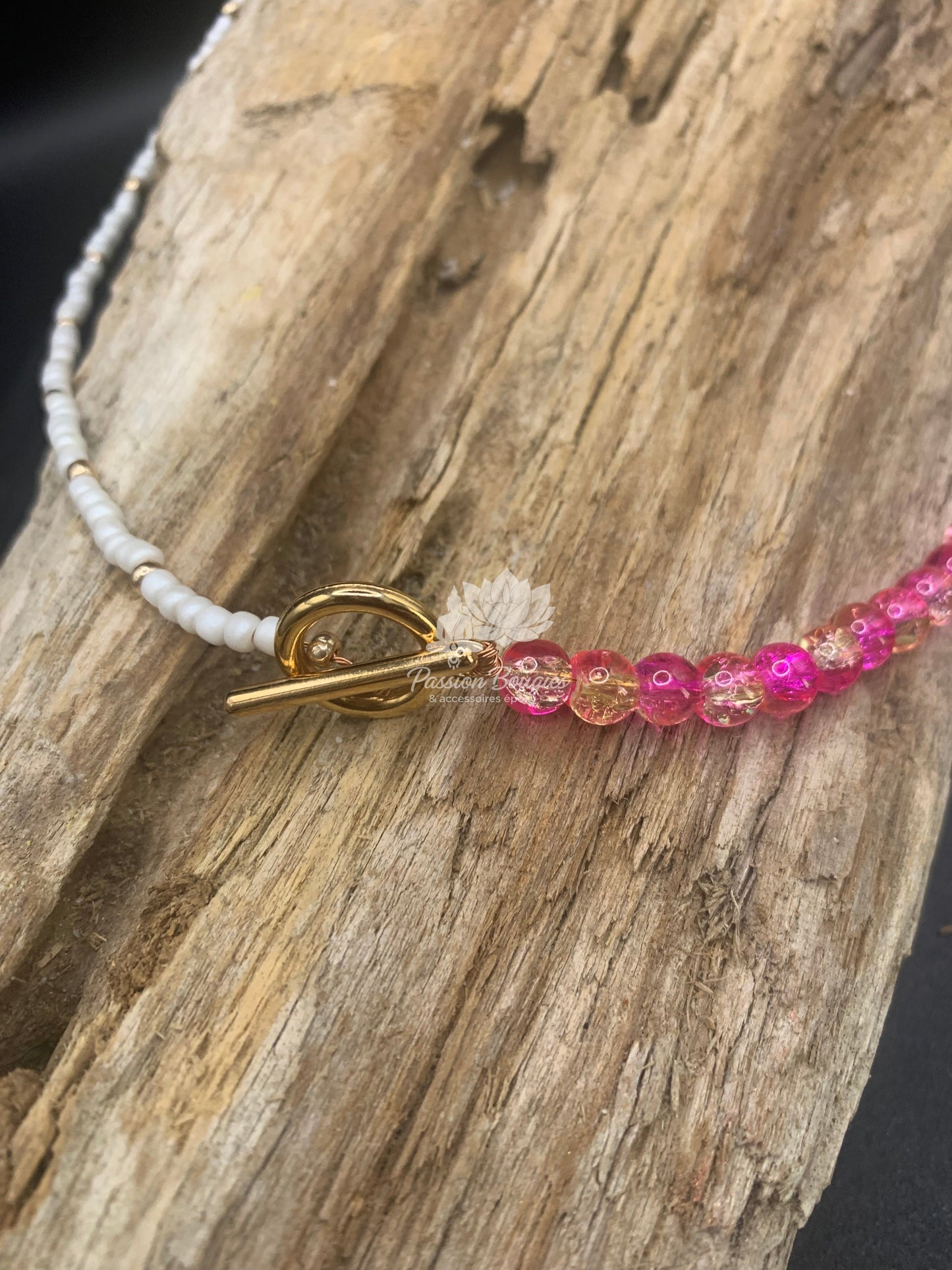 Collier cristal rosé doré