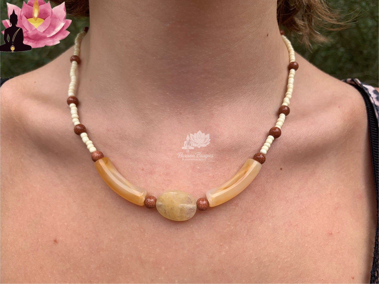 Collier Jade jaune
