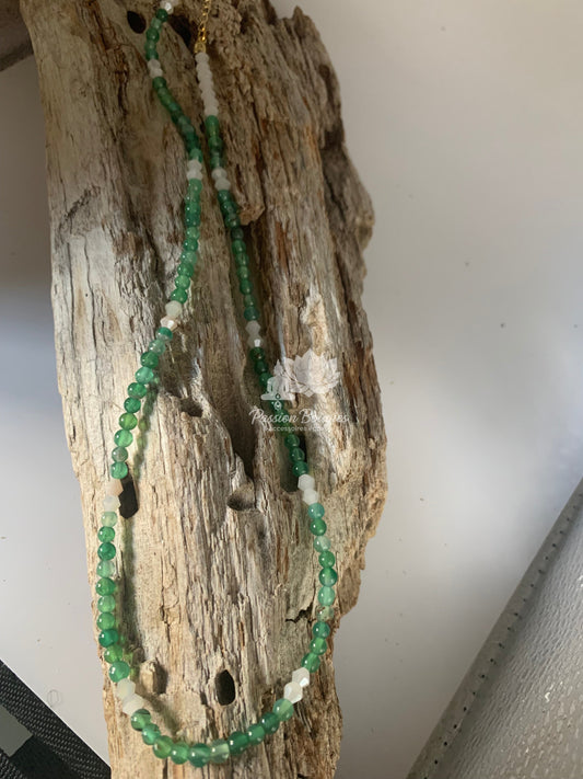 Collier pierres d’agate verte