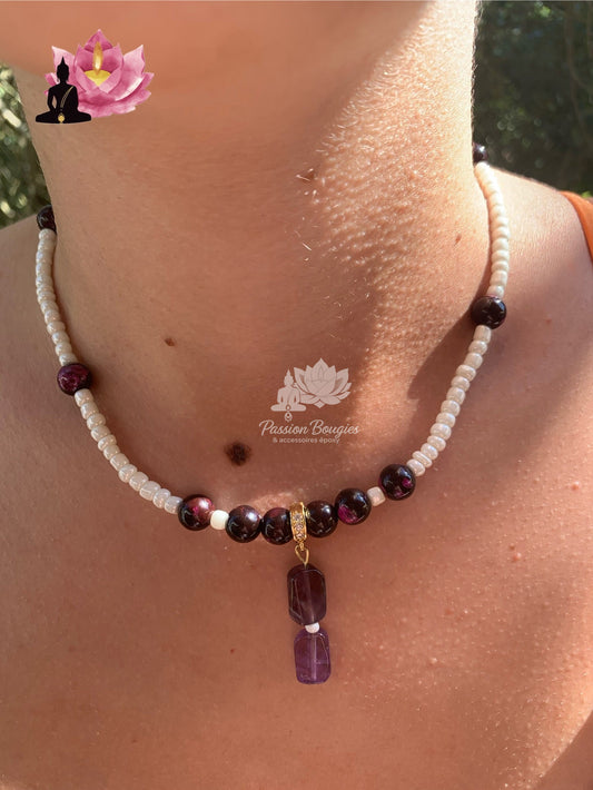 Collier pierres naturelles